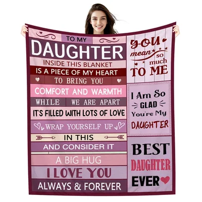 Daughter Letter Message Blanket for Your Girl