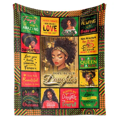 Black Daughter Birthday Blanket Celebrating Dope Black Beauty and Love