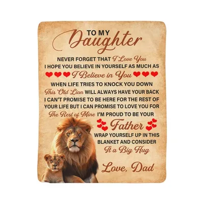 Lion Father's Love Note Blanket for Your Daughter