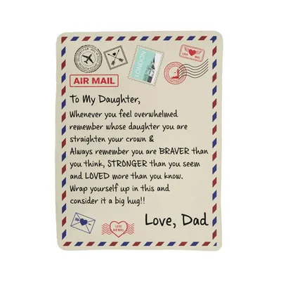 Air Mail to My Daughter Blanket: A Note From Dad