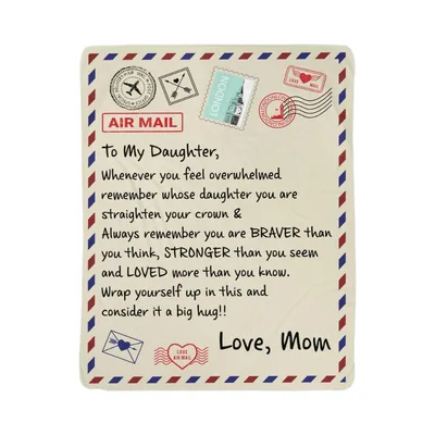 Airmail Letter Blanket: A Note from Mom to Her Daughter