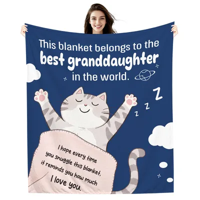 Granddaughter Cat Blanket for Your Favorite Girl