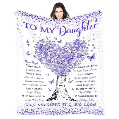 Daughter Love Butterflies Blanket for Your Girl