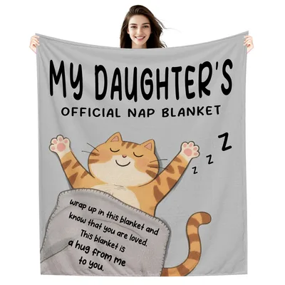 Daughter Nap Cat Blanket: Official Nap Design with Sleeping Cat