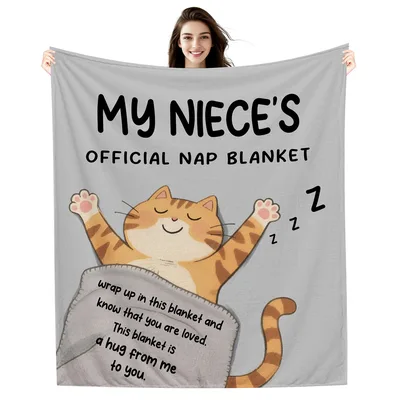 Niece Nap Cat Blanket features My Niece's Official Nap