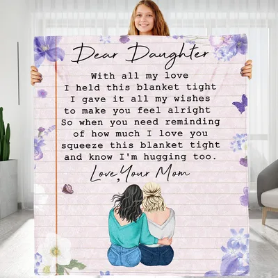 Daughter Hug Letter Blanket: A Note From Mom