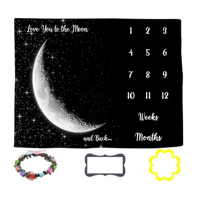 Moon Milestone Baby Blanket for Growing Months and Weeks