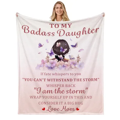 To My Badass Daughter Love Mom Blanket: A Storm-Ready Throw