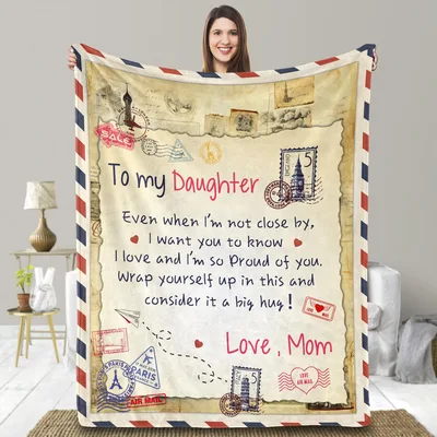 Letter from Mom Blanket: A Vintage Air Mail Gift for Daughters