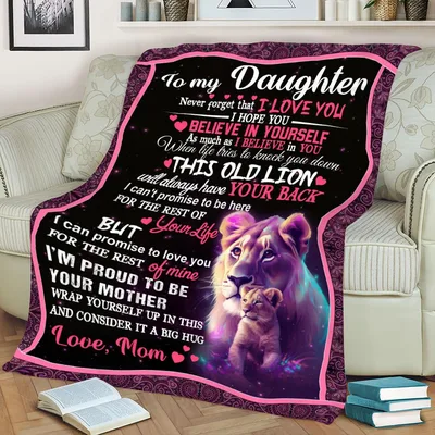 Daughter Lion Letter Blanket: A Mother's Promise to Her Girl