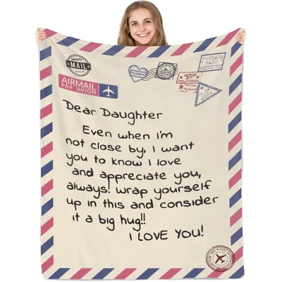 Dear Daughter Airmail Letter Blanket