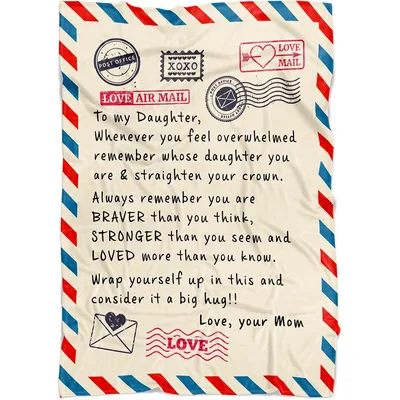 To My Daughter Airmail Blanket: A Letter from Mom to Wrap Around