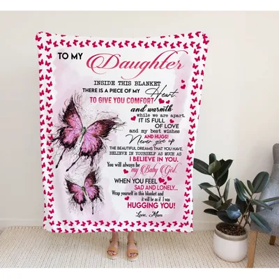 To My Daughter Butterfly Message Blanket: A Heartfelt Note from Mom