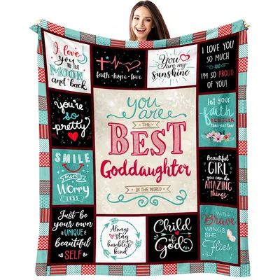 Best Goddaughter Word Collage Blanket Celebrating Family Bonds
