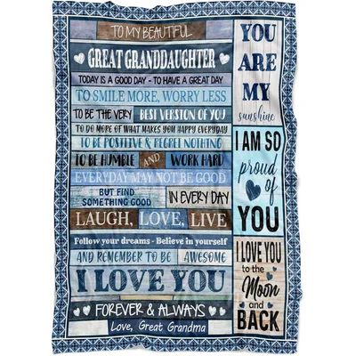 To My Great Granddaughter Blanket