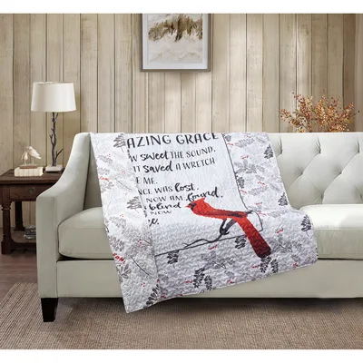 Amazing Girl Cardinal Text Blanket - Faith and Song Design