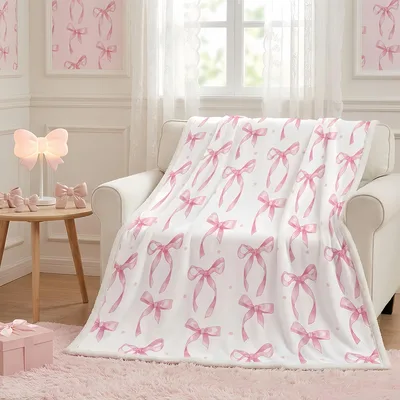 Pink Bows Coquette Pattern Blanket No. 2