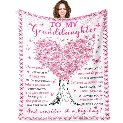To My Granddaughter Love Blanket: A Butterfly Heart Tree Gift