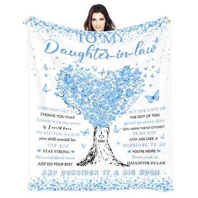 Daughter in Law Blue Blanket: Heartfelt Tree Design for Family Bonds