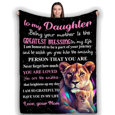 To My Daughter Lion and Cubs Blanket: A Mother's Heartfelt Message