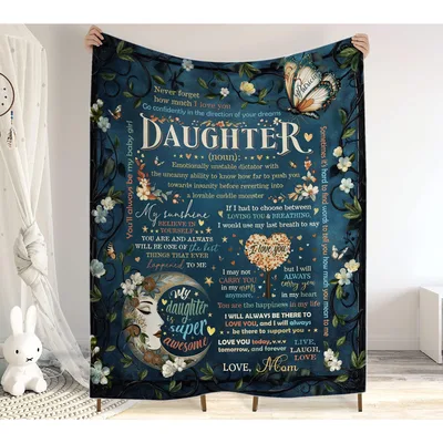 Daughter Poem with Butterflies Blanket: A Mom's Love Note