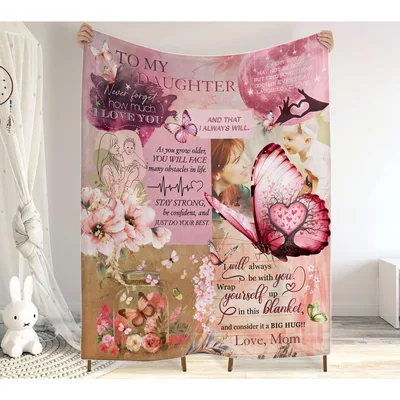 To My Daughter Butterfly Blanket: A Big Hug from Mom
