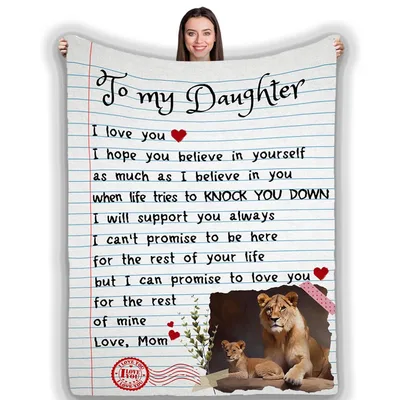 To My Daughter Lion Blanket: A Heartfelt Note and Mother's Promise