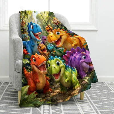 Cartoon Dinosaur Blanket for Little Dino Fans and Dreamers