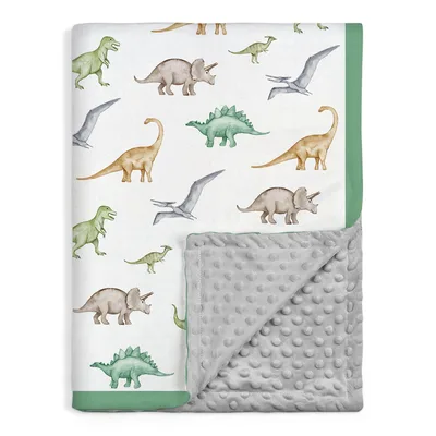 Watercolor Dinosaur Blanket for Little Dino Fans