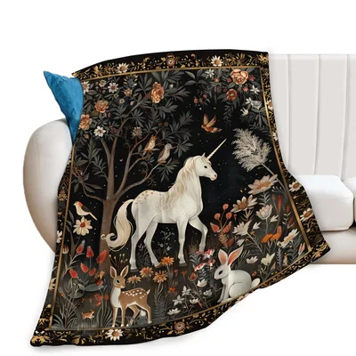 Unicorn Forest Blanket for Animal and Fantasy Lovers