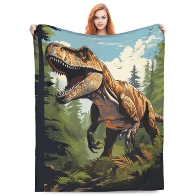 T-Rex Forest Blanket: A Dinosaur Throw for Dino Fans