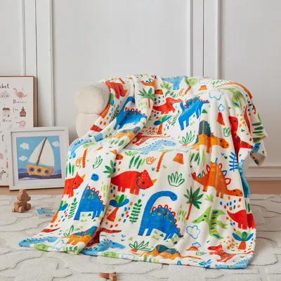 Colorful Dinosaur Blanket for Little Explorers