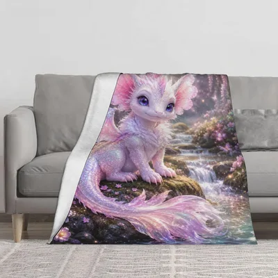 Cute Fairy Dragon Blanket for Dreamy Fans