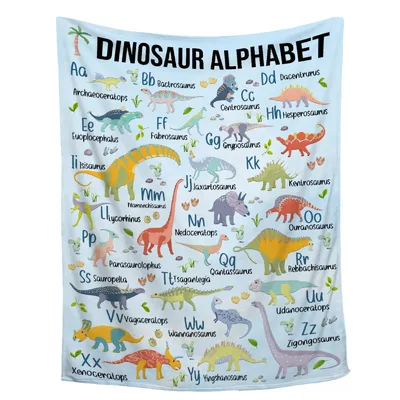 Dinosaur Alphabet Blanket for Little Dino Fans