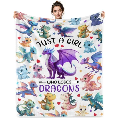Dragon Lovers Blanket: Just a Girl Who Loves Dragons