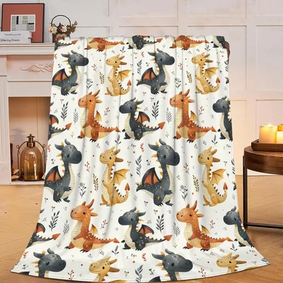 Cute Dragon Blanket with a Cozy Storybook Charm