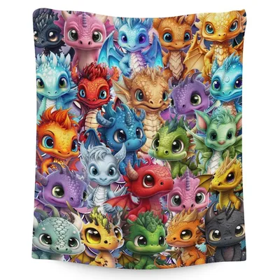 Cute Baby Dragons Blanket: A Colorful Gathering of Tiny Scales