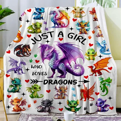Dragons Girl Fantasy Blanket for Dragon Lovers