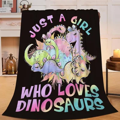 Pastel Dinosaur Blanket: Just a Girl Who Loves Dinosaurs