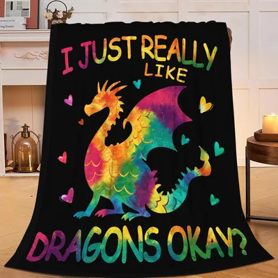 Tie Dye Dragon Blanket for Dragon Lovers