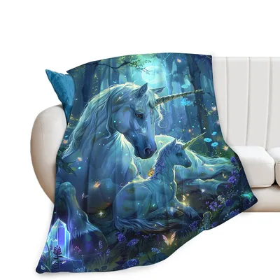 Unicorn Mom Blanket for Forest Dreamers and Mothers