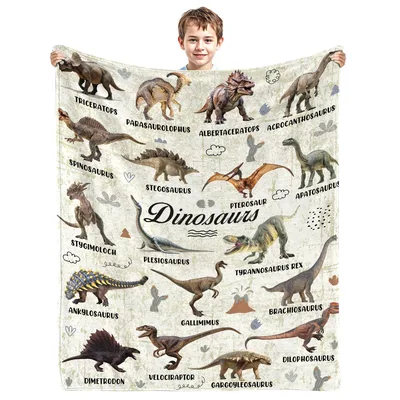 Dinosaurs Triceratops Parasaurolophus Blanket for Dino Fans