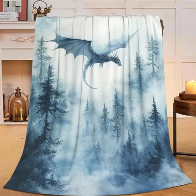 Misty Forest Dragon Blanket for Dreamers and Fantasy Fans