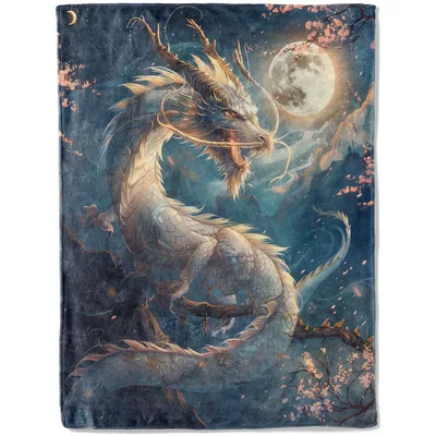Moonlit Dragon Blanket for Dreamers Who Love Fantasy
