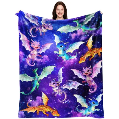 Starry Sky Dragon Blanket for Dragon Lovers and Dreamers