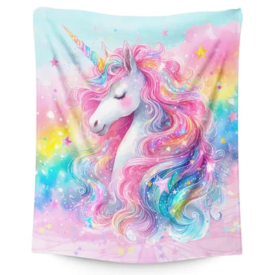 Rainbow Unicorn with Flowing Blanket for Dreamy Days