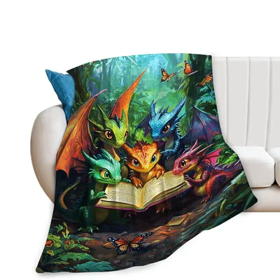Dragon Reading Club Blanket for Story Lovers