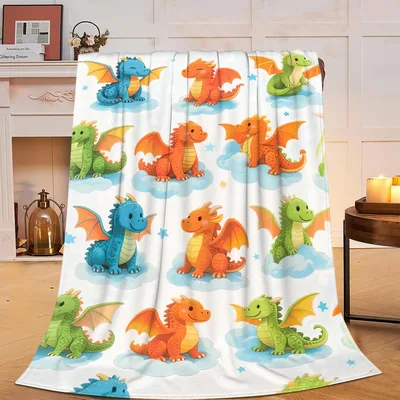 Dragon on Clouds Blanket for Dragon Lovers