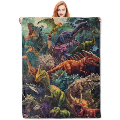 Dinosaur Jungle Blanket for Dino Fans and Little Explorers