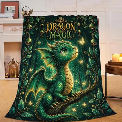 Dragon Magic Blanket: A Baby Dragon on a Glowing Branch